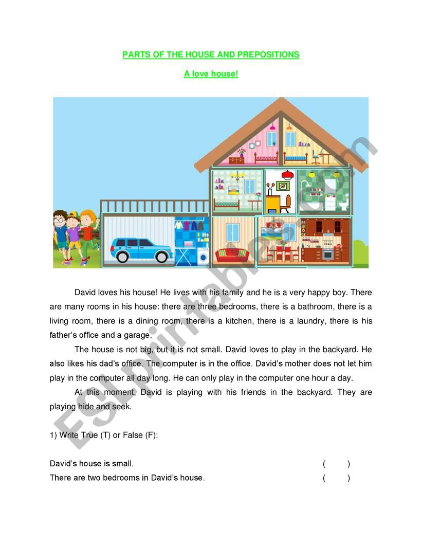 PARTS OF THE HOUSE AND PREPOSITIONS