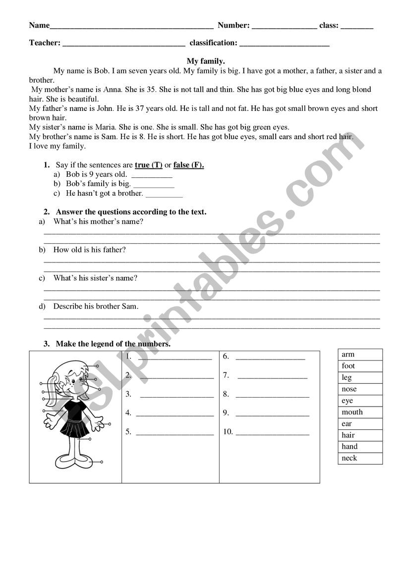 Exercises worksheet