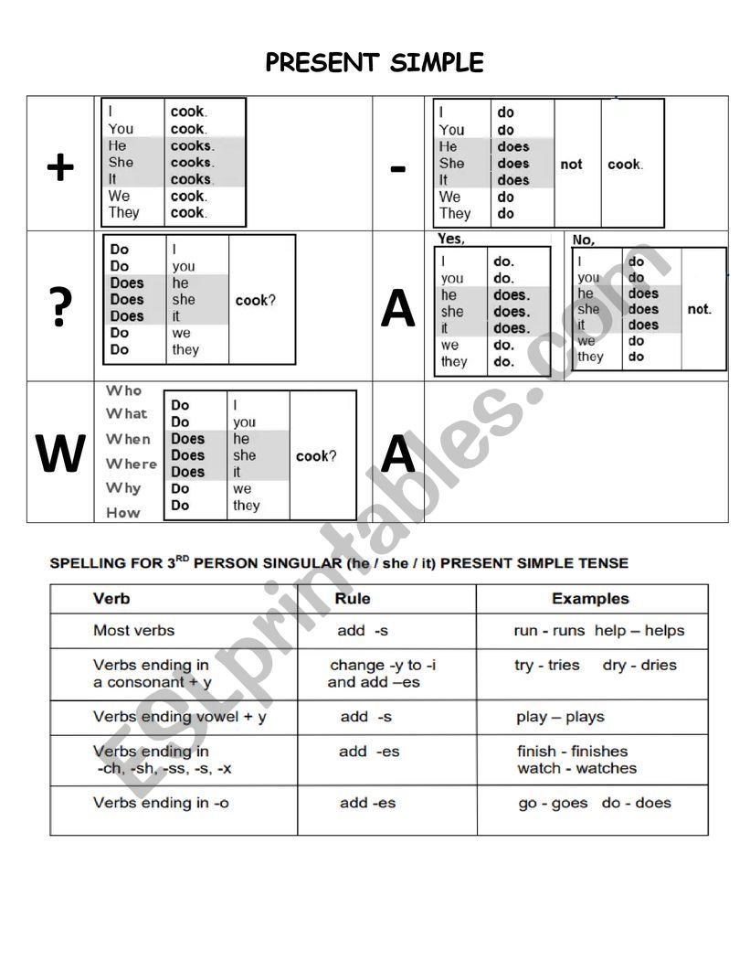present simple worksheet