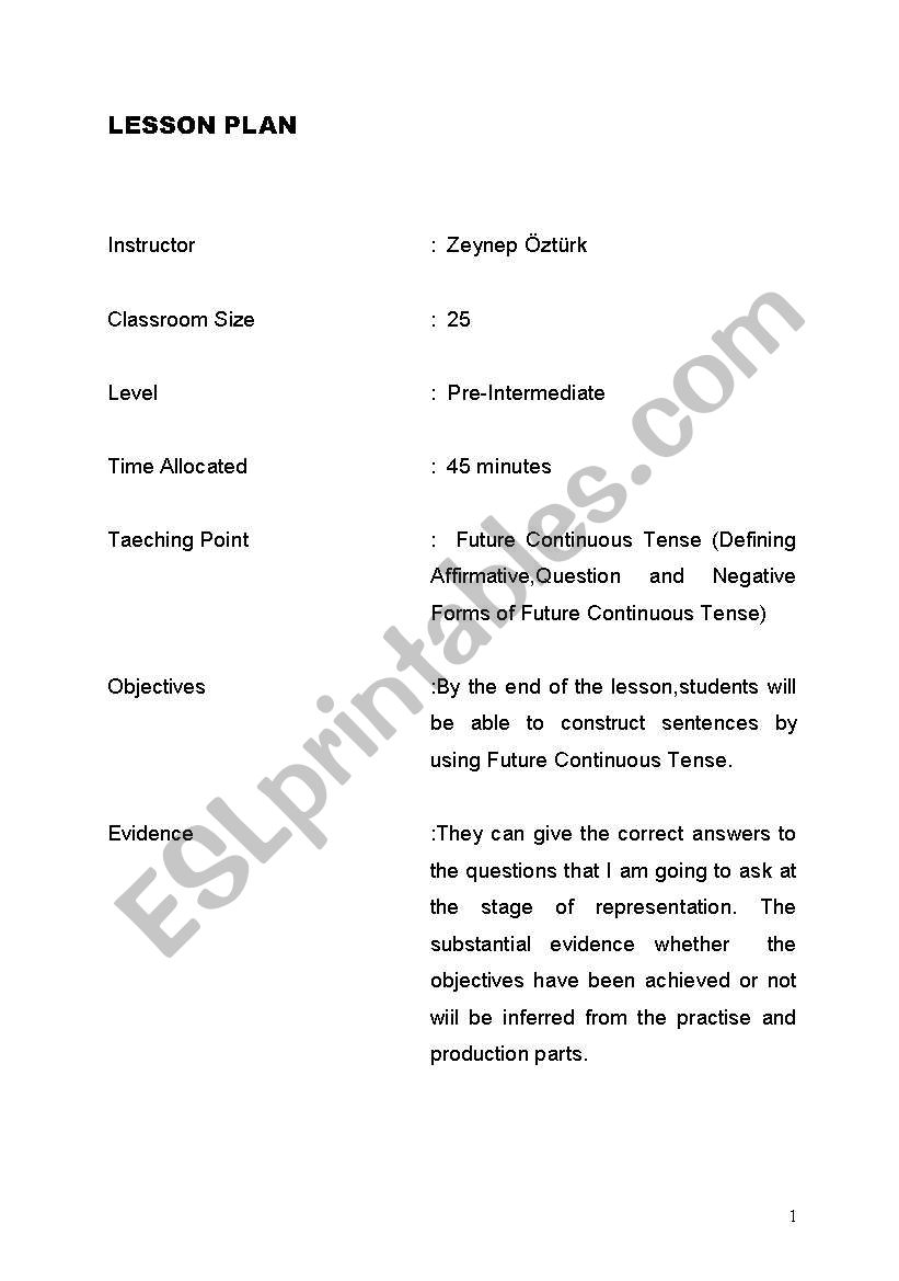 lesson plan worksheet