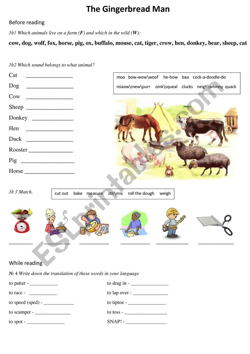 The Gingerbread Man worksheet