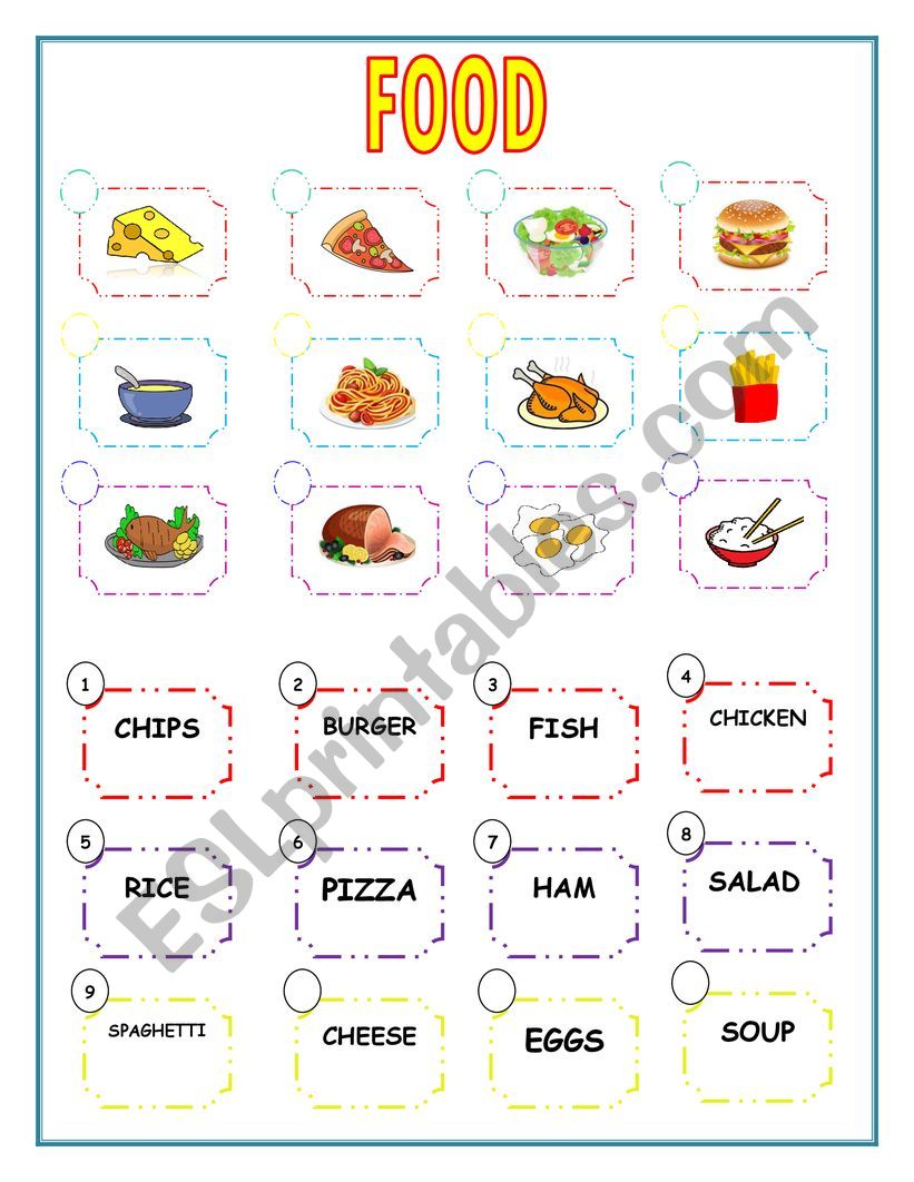 Food worksheet