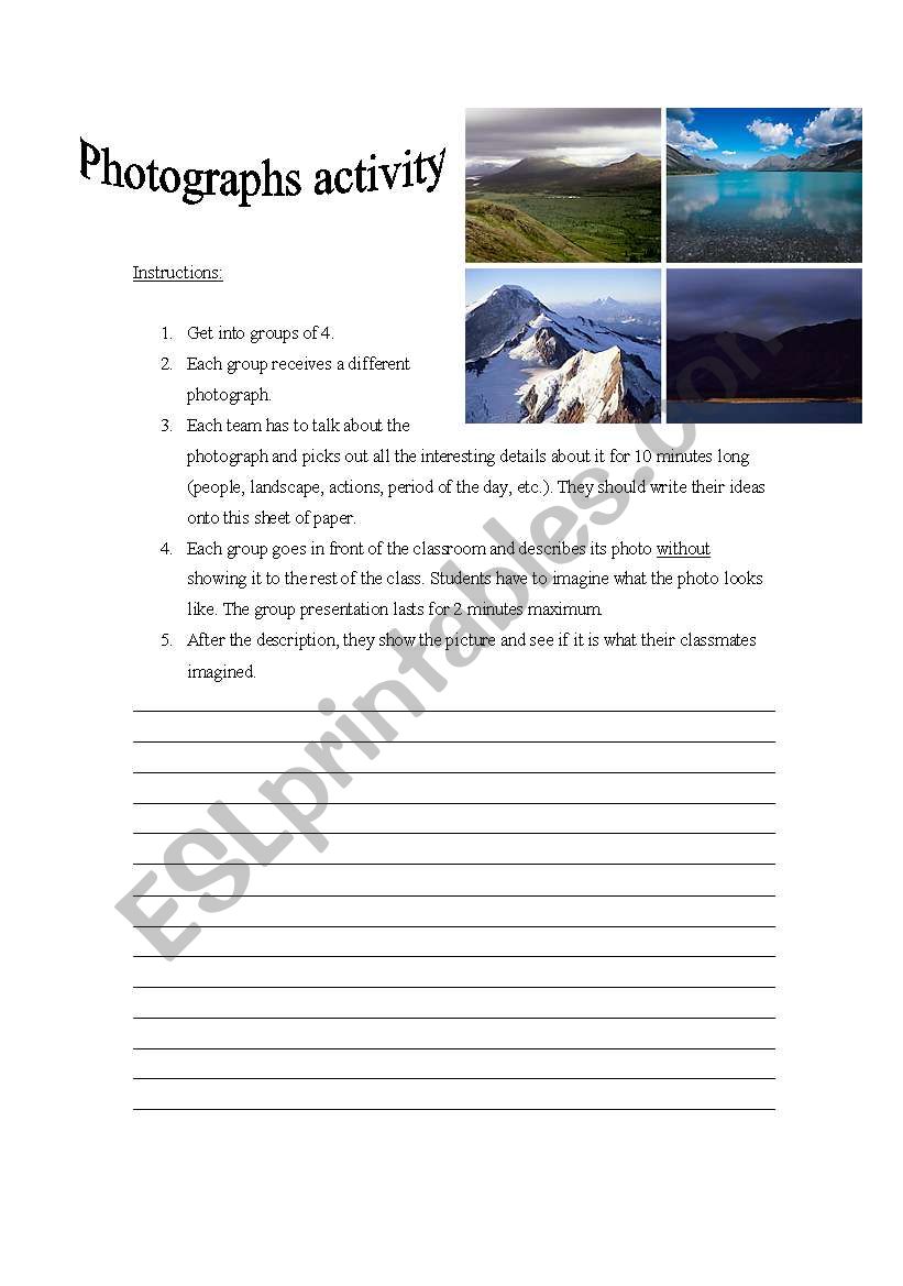 Photograph Activity (photo story, picture)