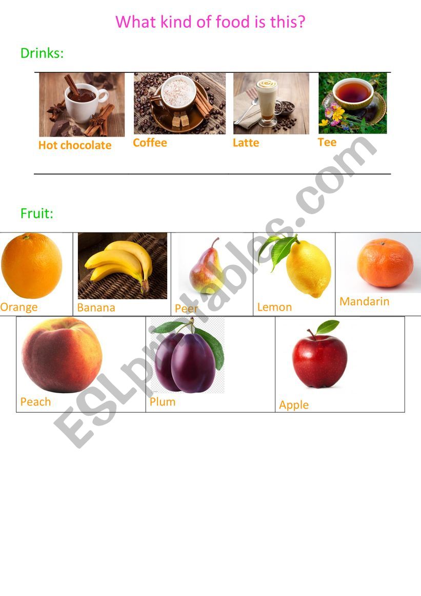 What kind of food is this? worksheet