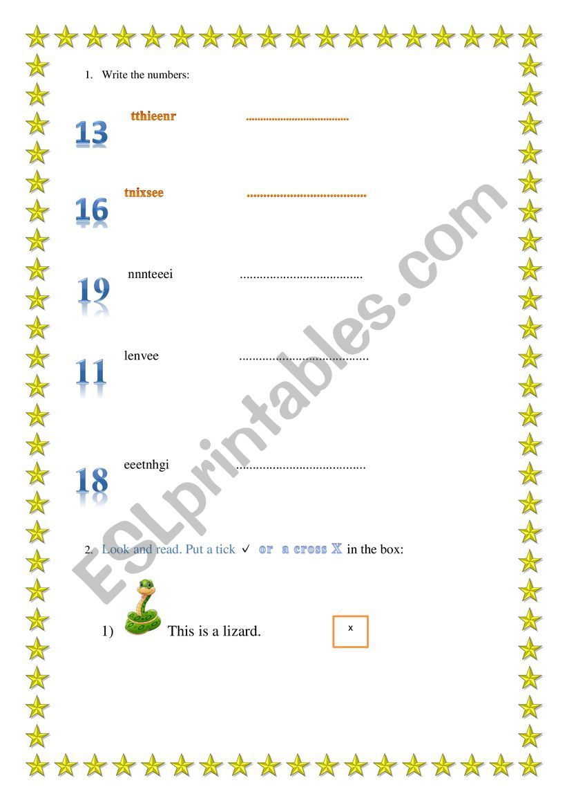 Revision worksheet