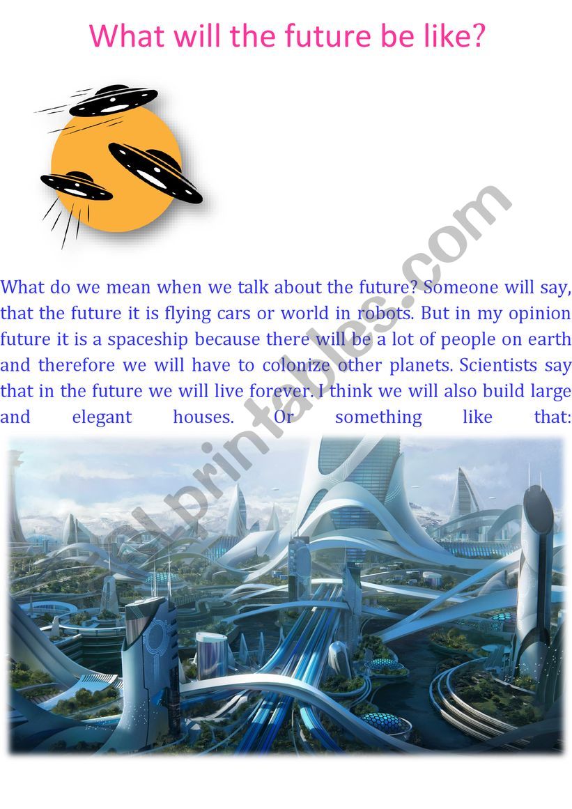 What will the future be like. worksheet