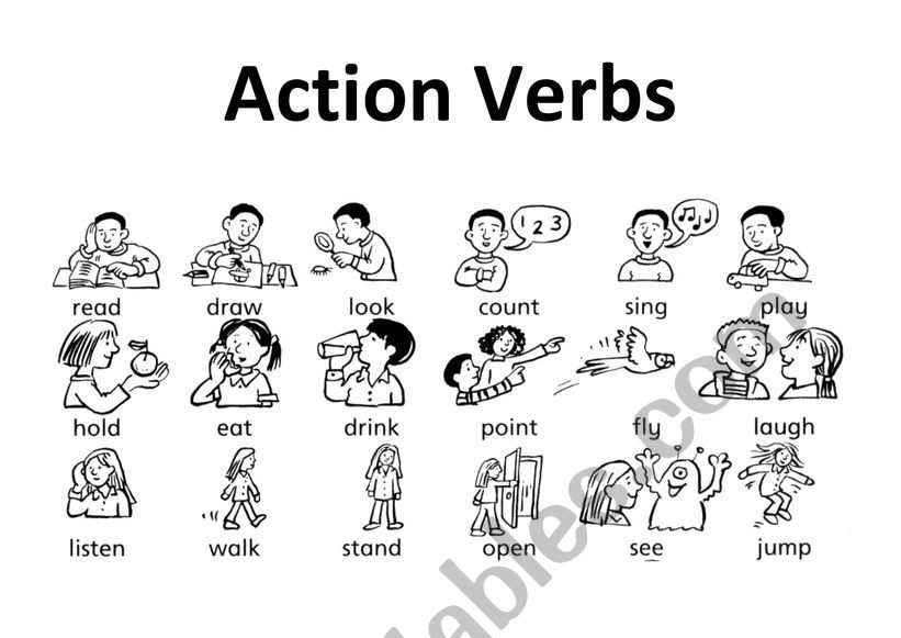 Action verbs worksheet