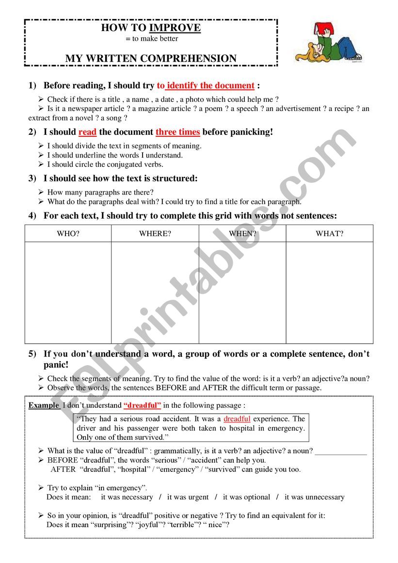 HOW TO IMPROVE MY WRITTEN COMPREHENSION 