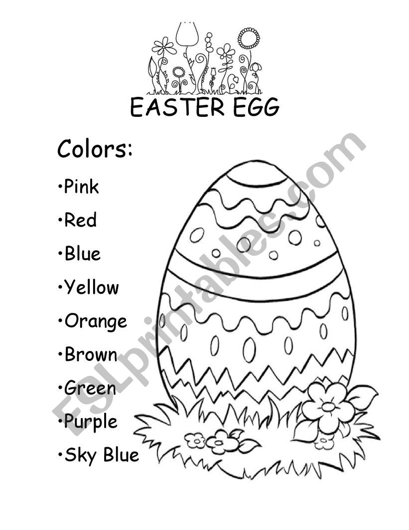 The easter egg worksheet