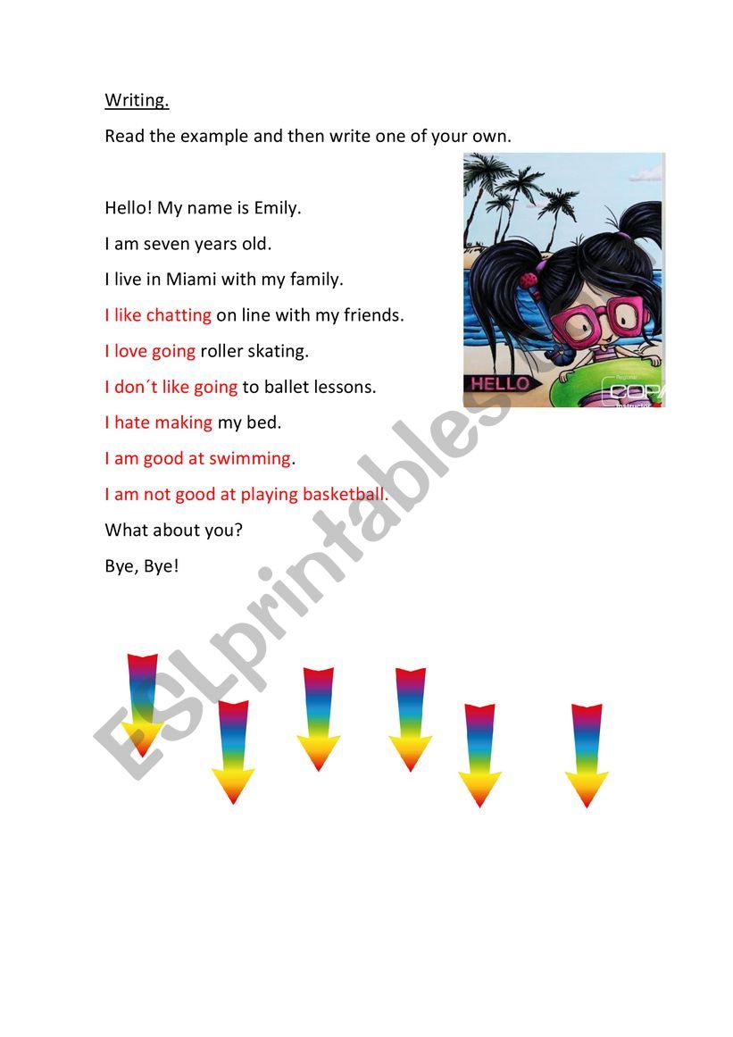 WRITING worksheet