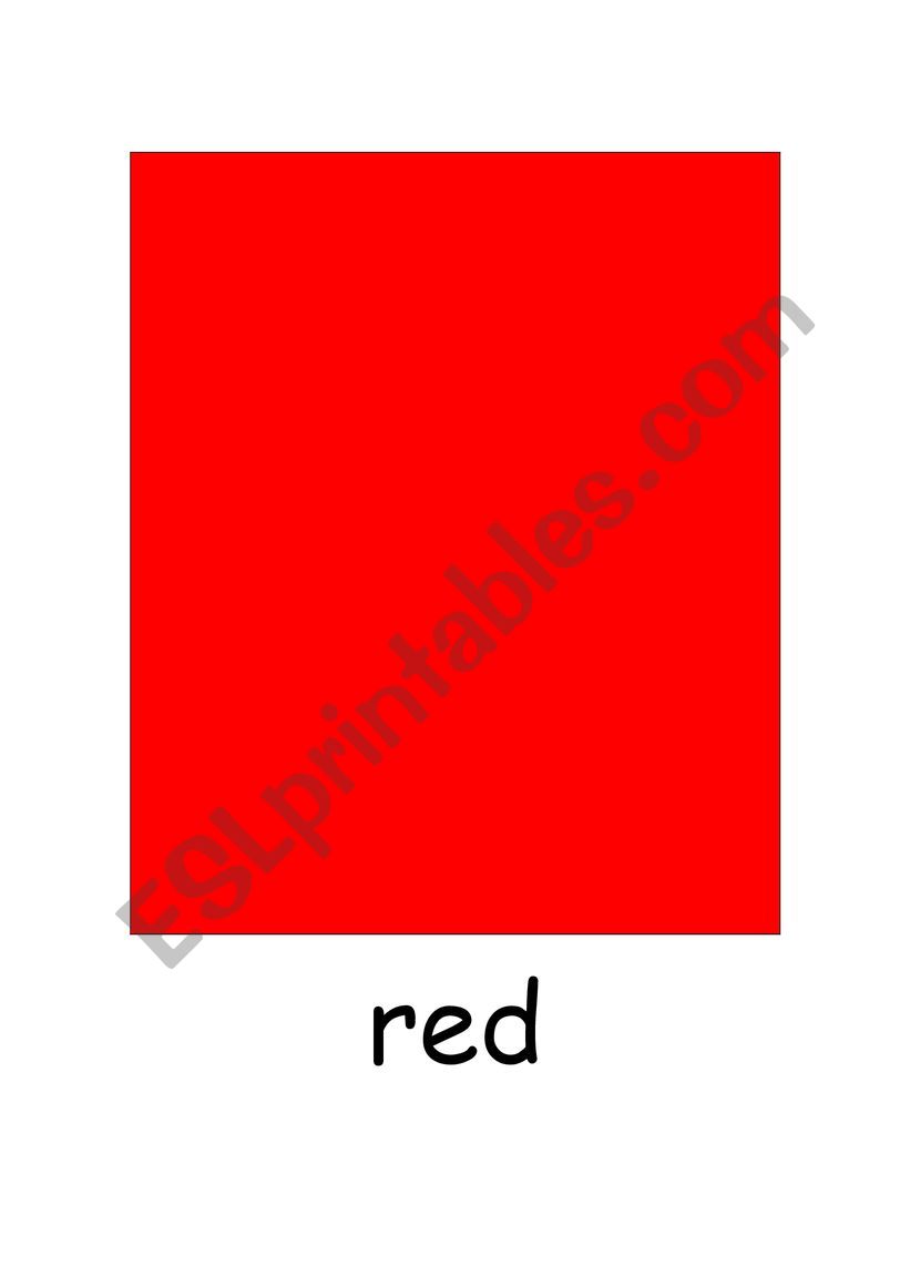 Colours flashcards worksheet