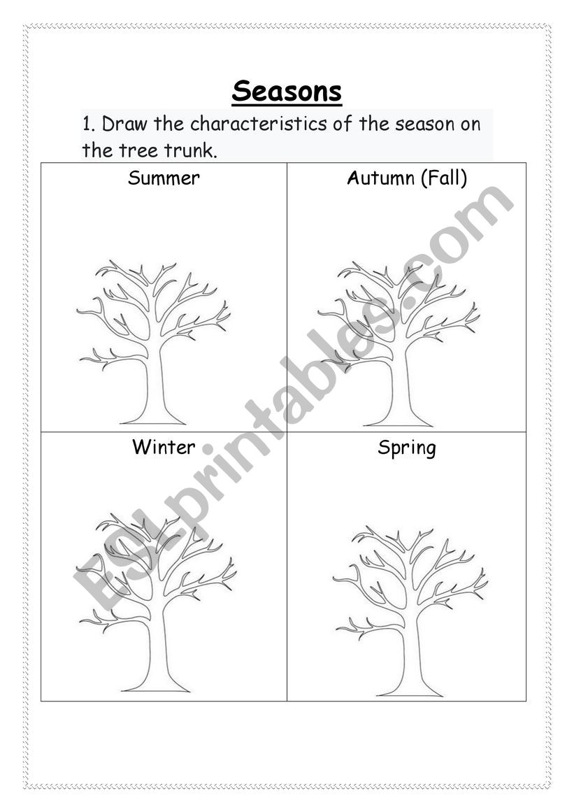 Seasons worksheet