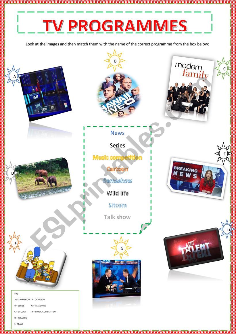 TV PROGRAMMES worksheet