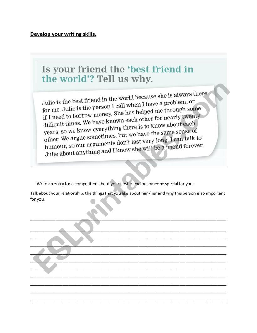 Best Friend in the world worksheet