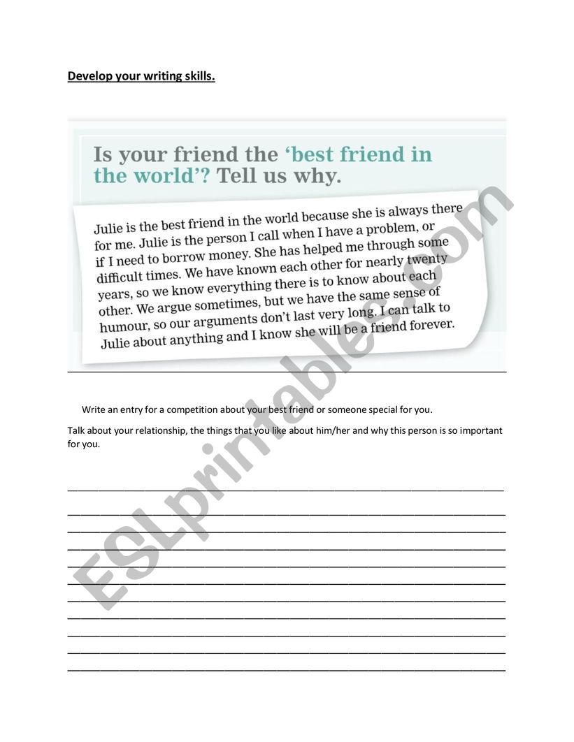 Best Friend in the world worksheet