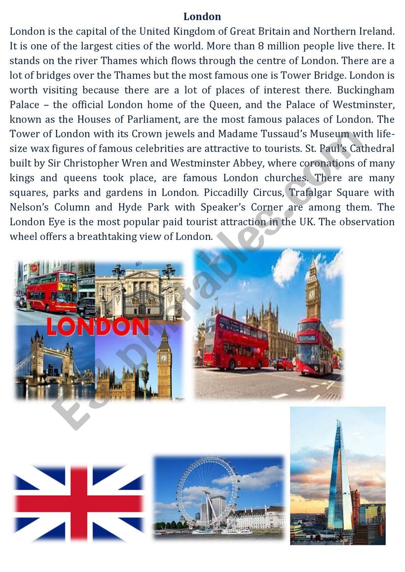 LONDON worksheet