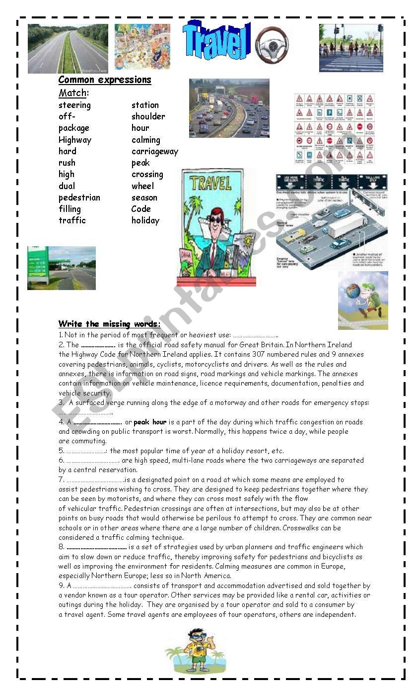 Travel and Holidays! worksheet