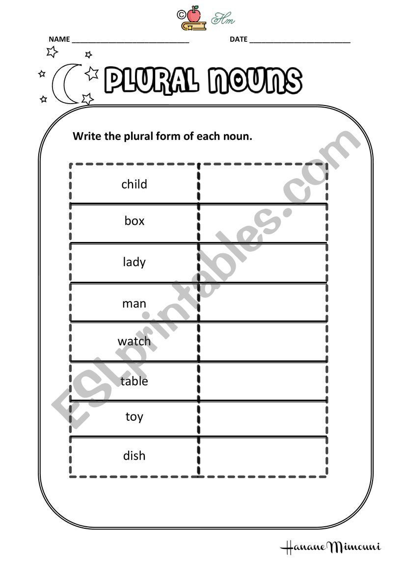 Plural Nouns worksheet