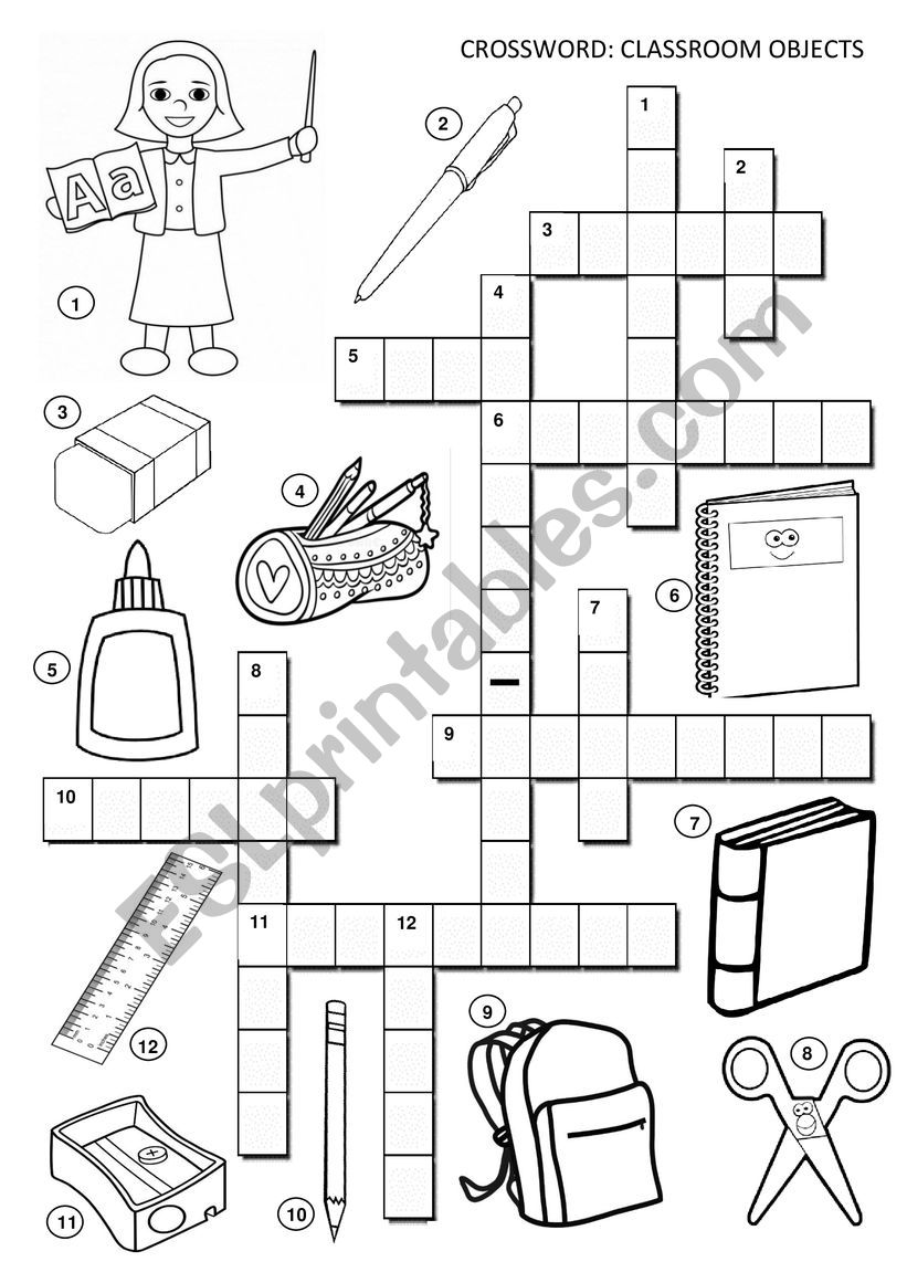 Classroom Objects worksheet