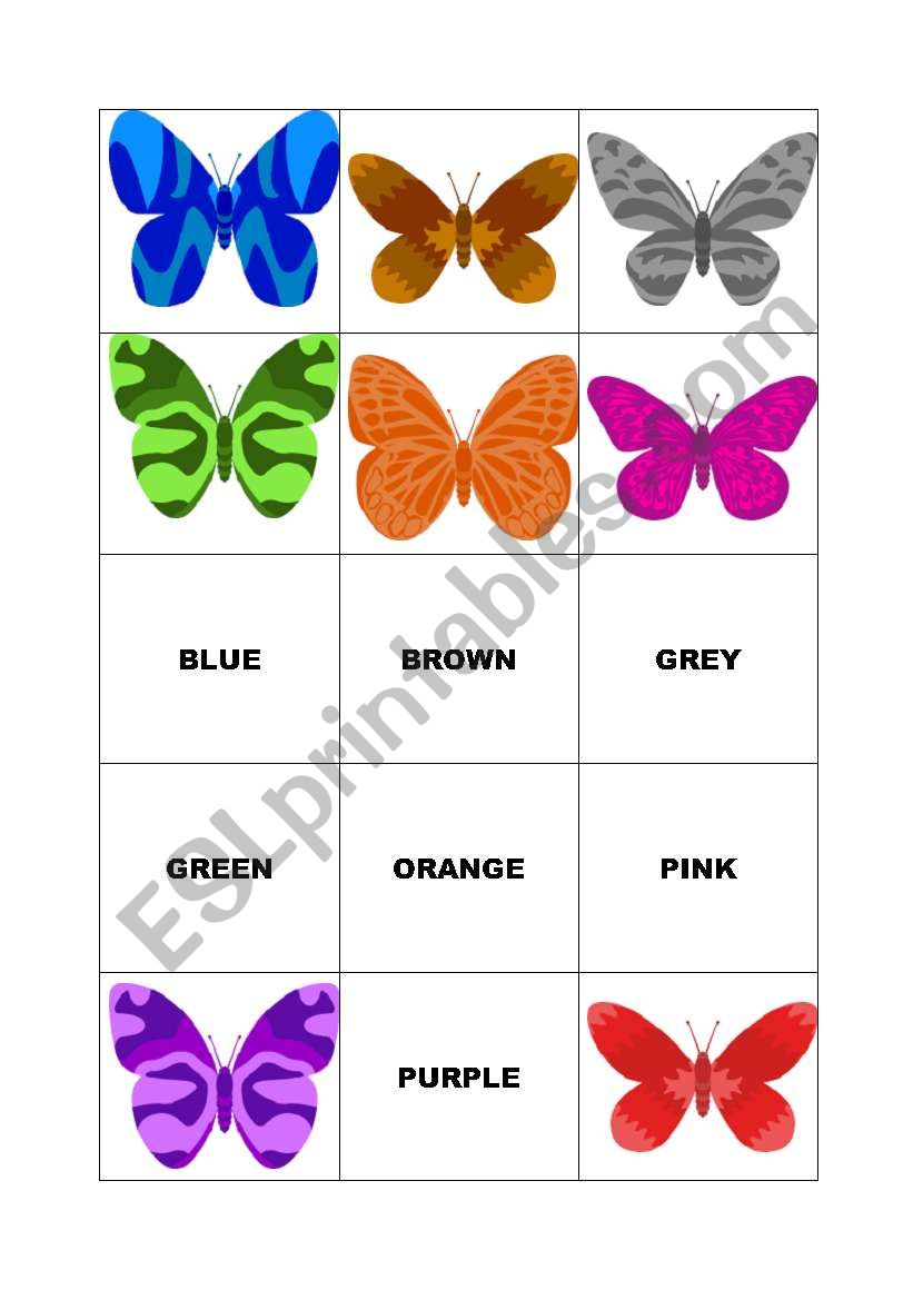 MEMORY GAME (cards) COLOURS worksheet