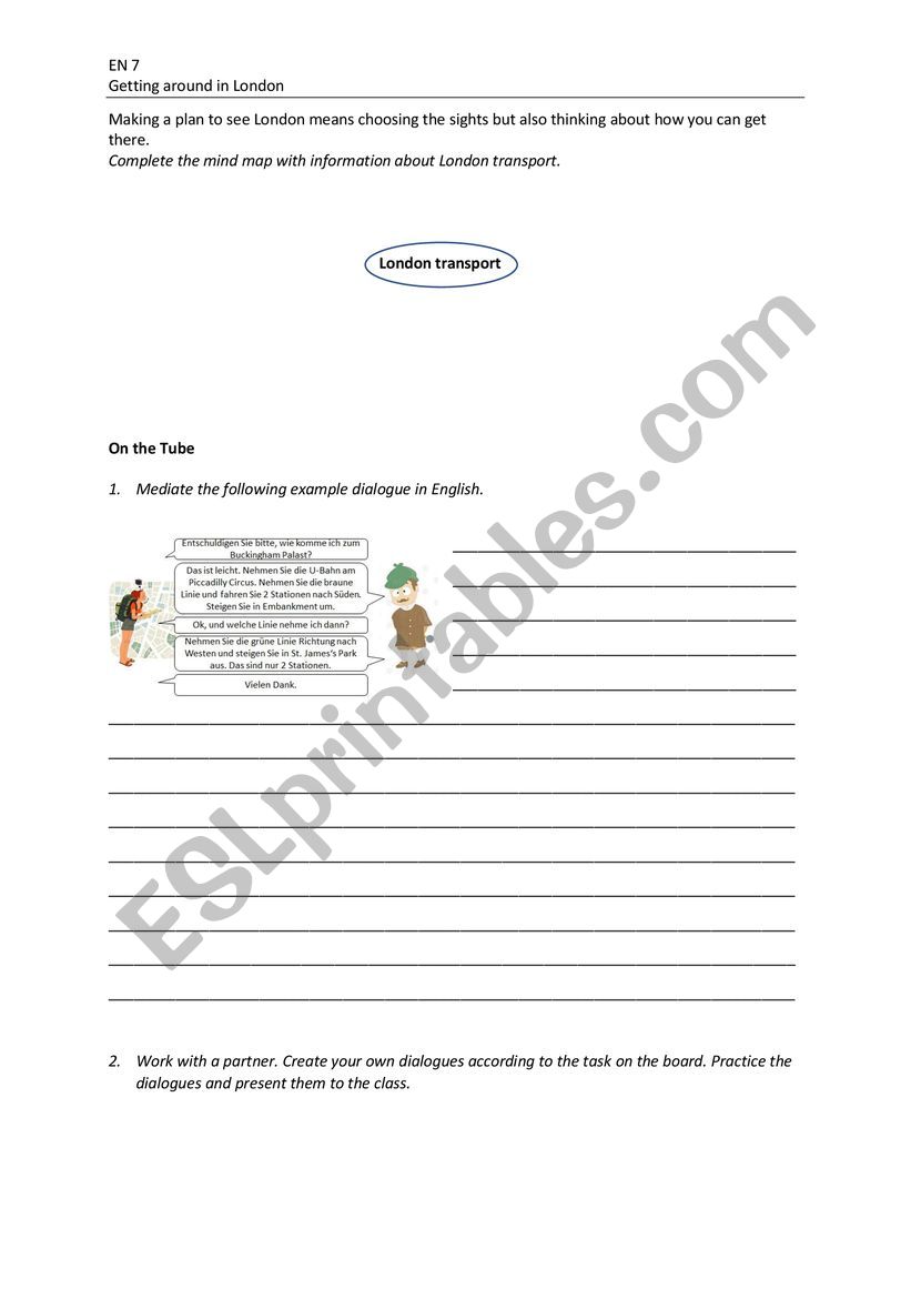 Getting around in London  worksheet