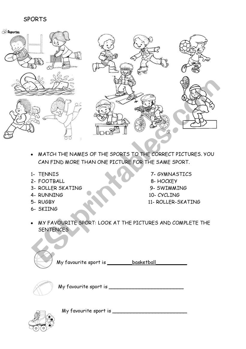 SPORTS worksheet