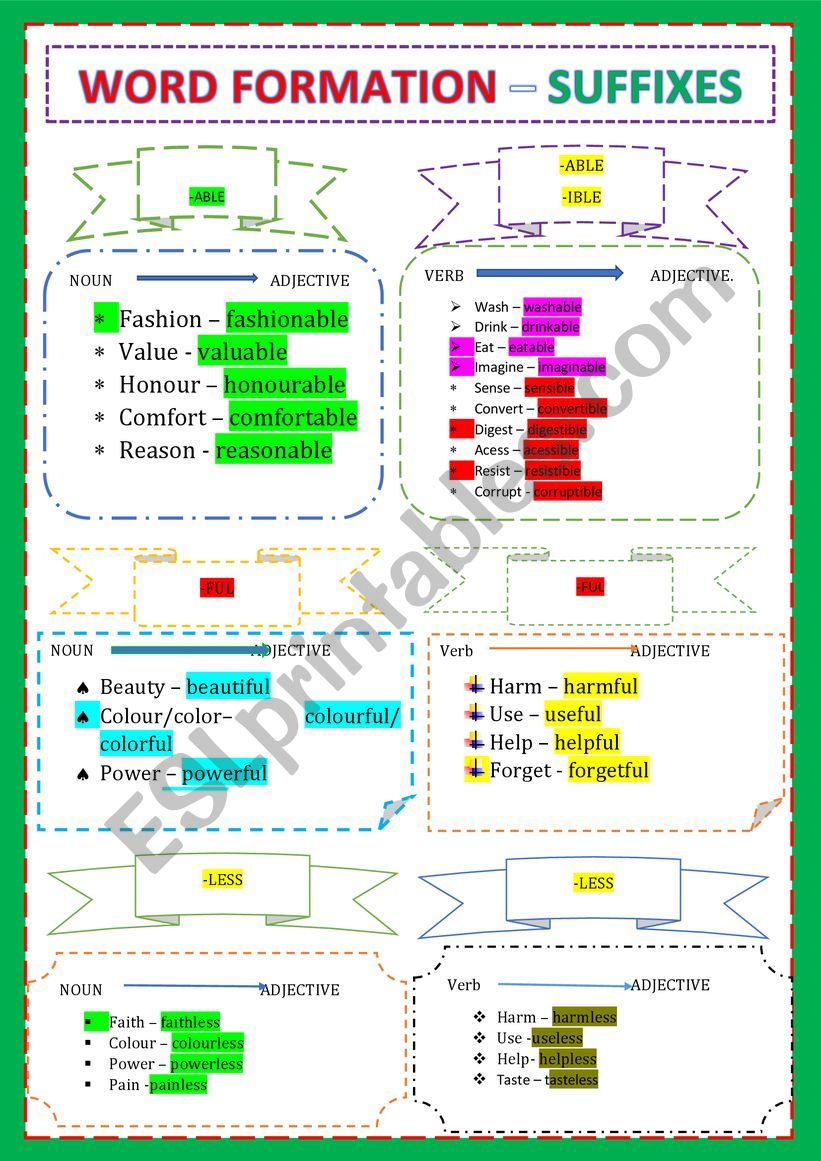 WORD FORMATION worksheet