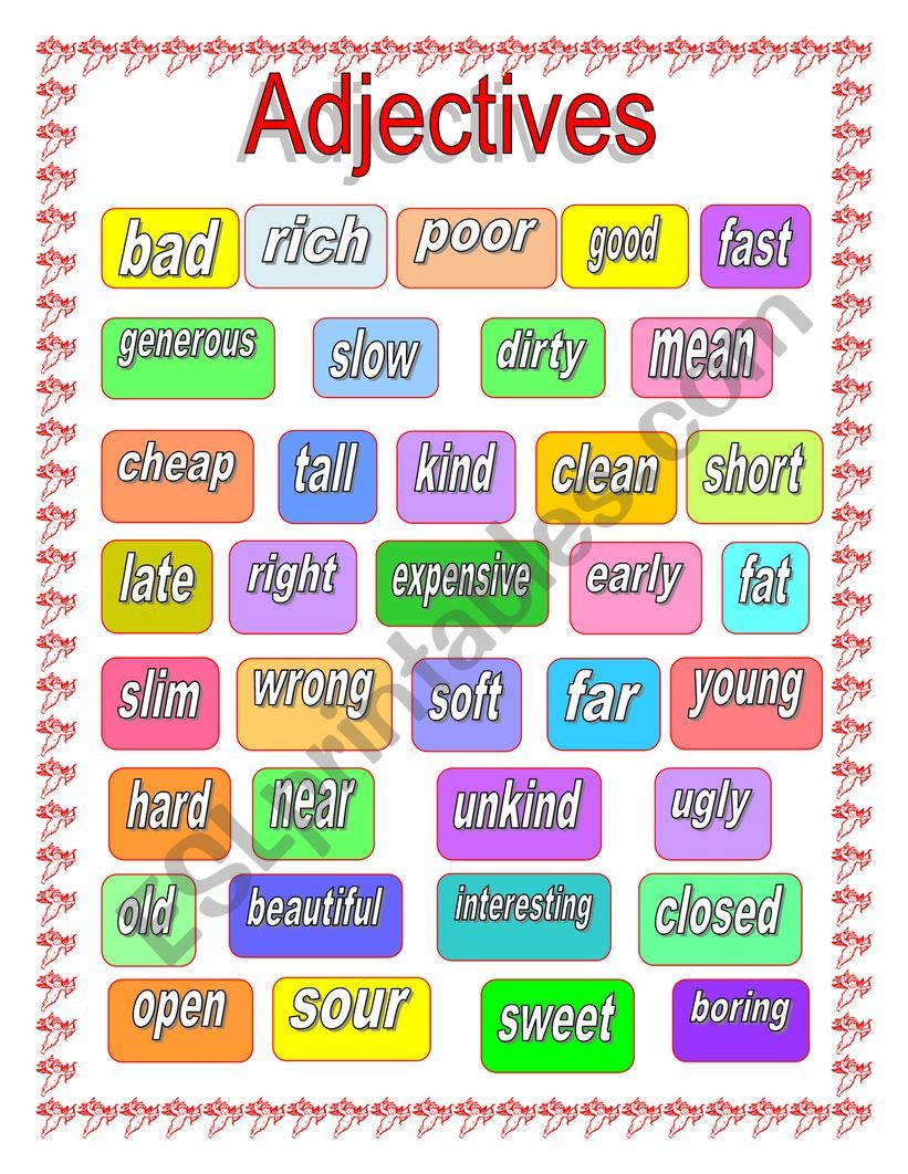 ADJECTIVES worksheet