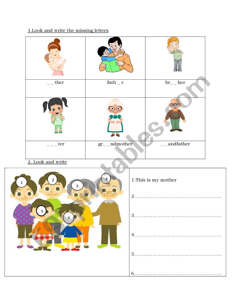 family worksheet