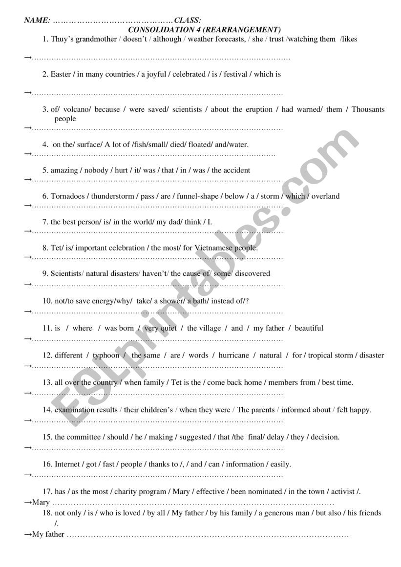 consolidation worksheet