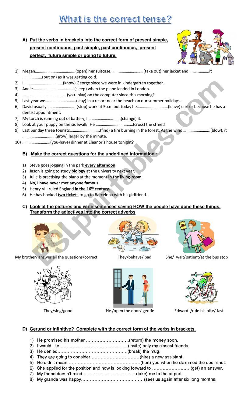 Mix of Tenses worksheet