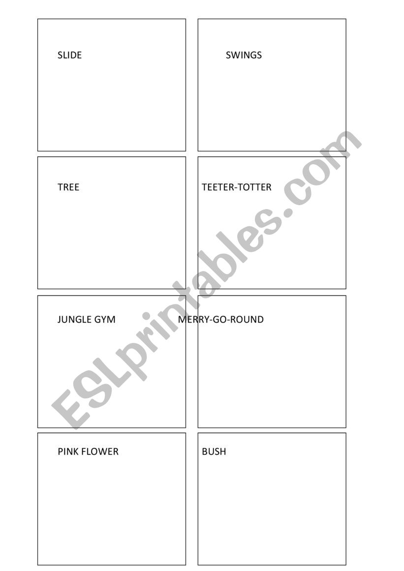 Park search and draw worksheet
