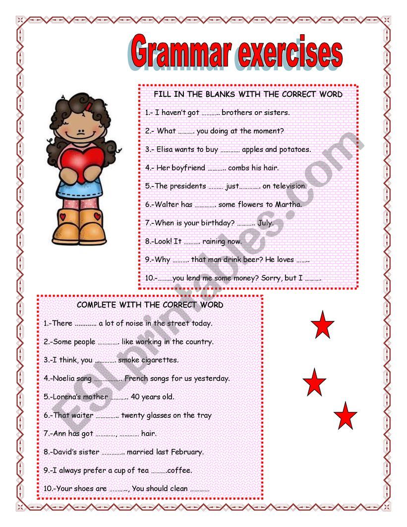 GRAMMAR EXERCISES worksheet