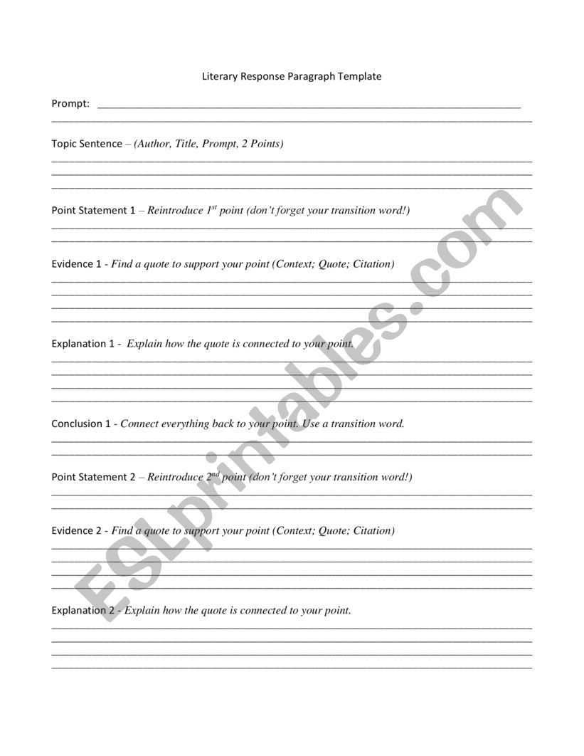 Stand Alone Paragraph (RTL) Writing Template