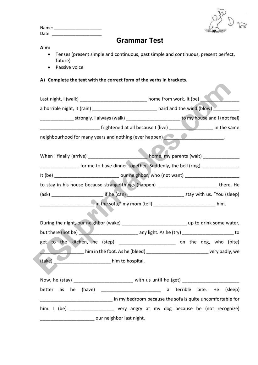 Grammar: tenses and passive voice