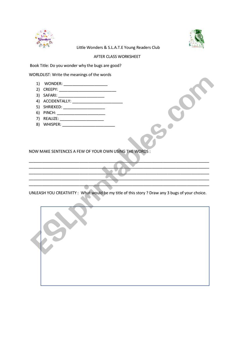 bugs worksheet