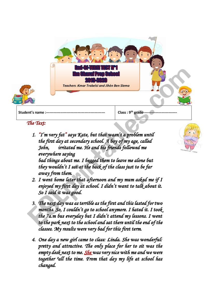 Bullying  worksheet