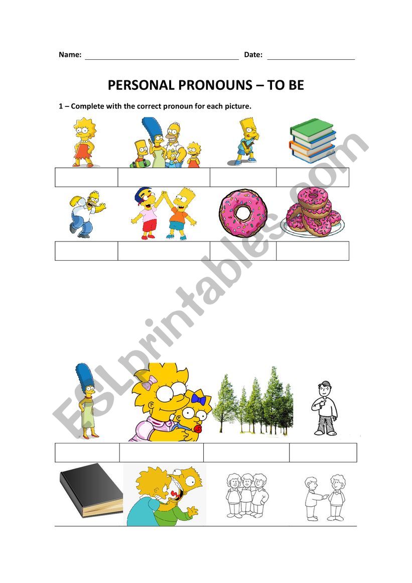 Personal Pronouns worksheet