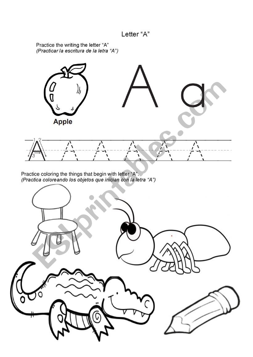 Letter A worksheet