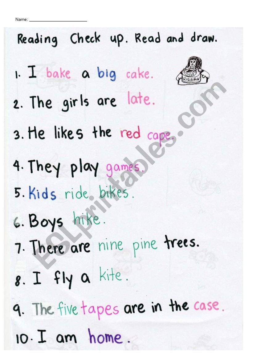 Phonics worksheet