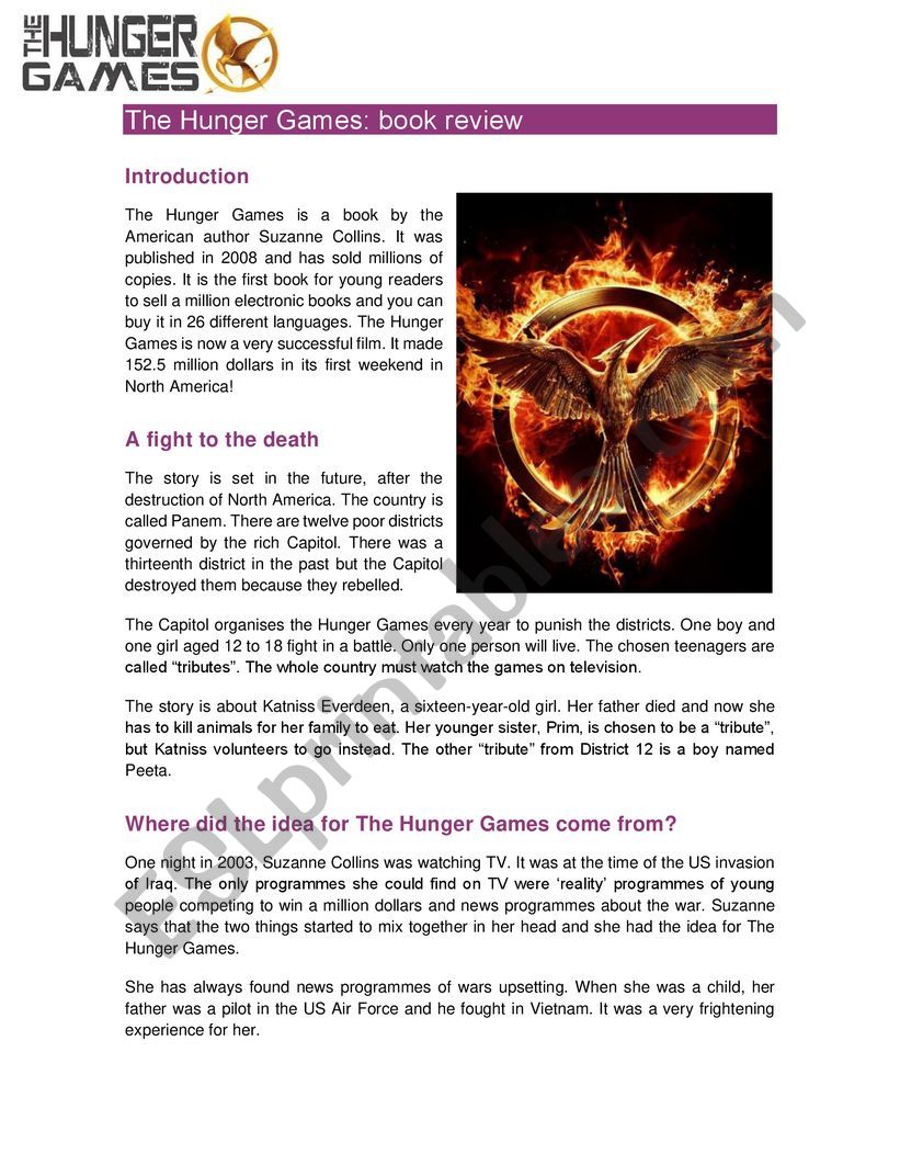 Hunger Games - Reading Comprehension