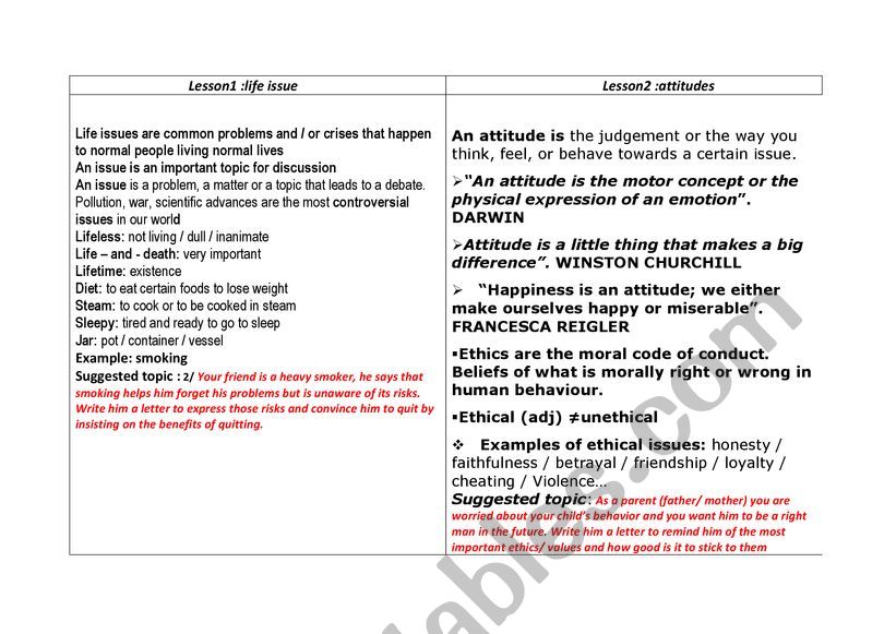 bac revision :unit4 lesson 1/2