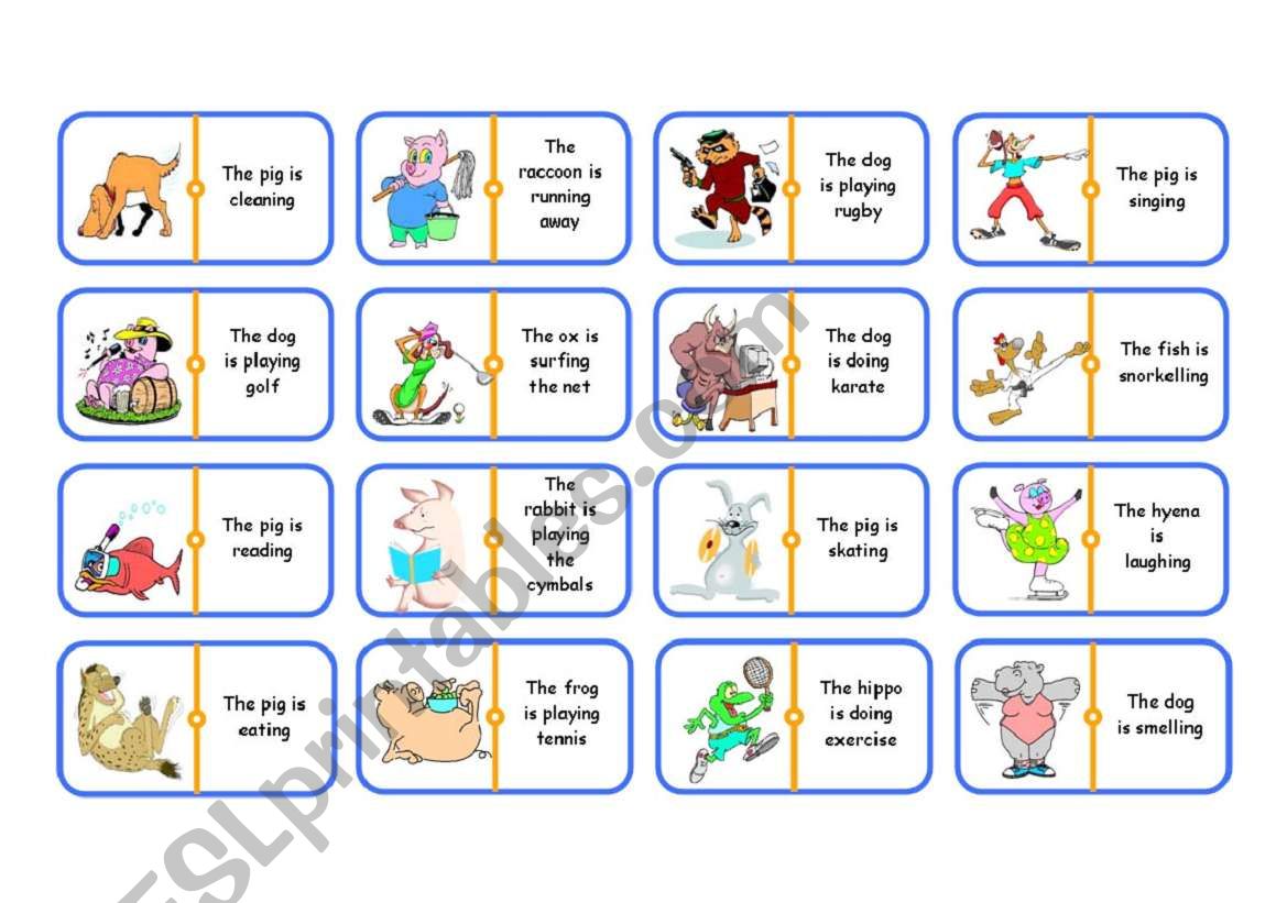 Dominoes - Present Continuous worksheet