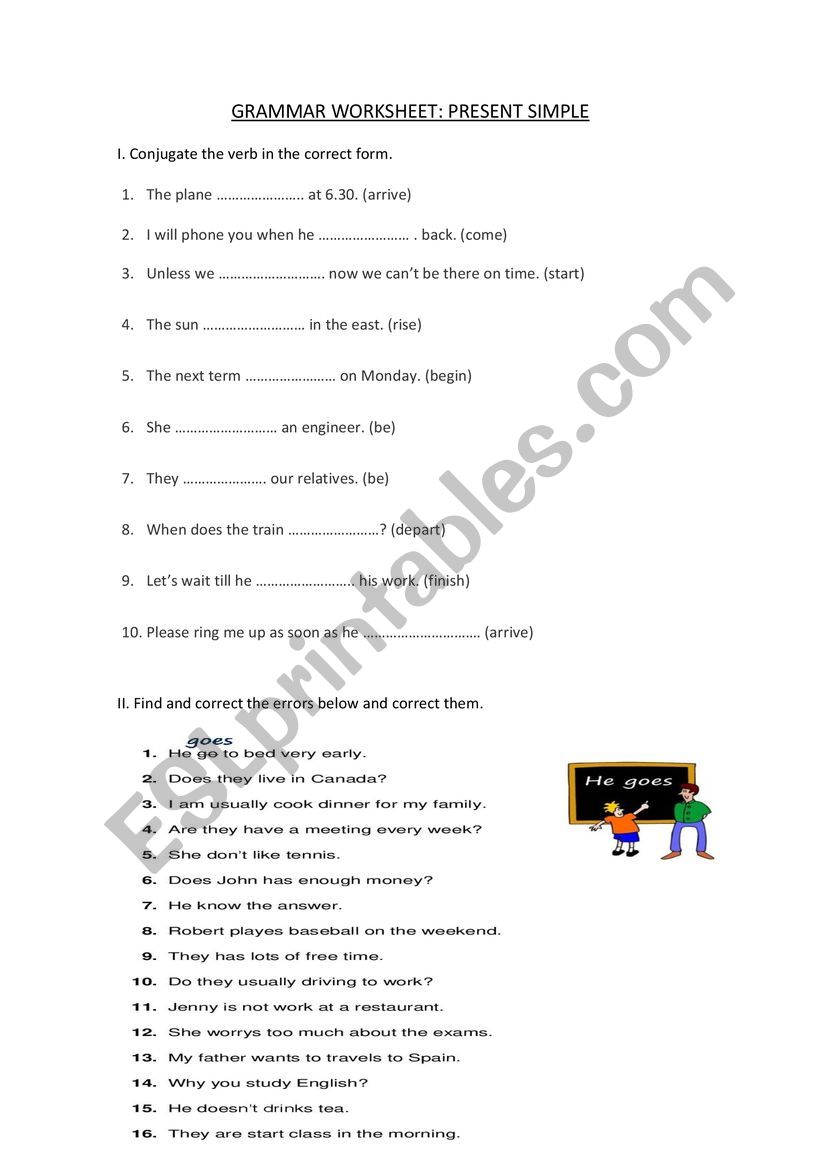 Present Simple worksheet worksheet
