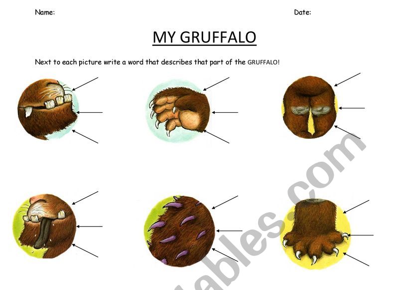 gruffalo worksheet