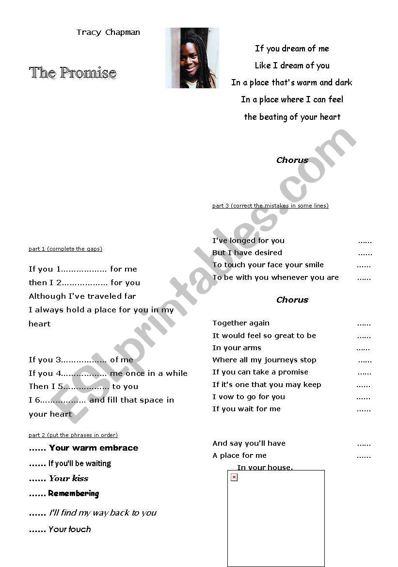 Tract Chapman The Promise worksheet