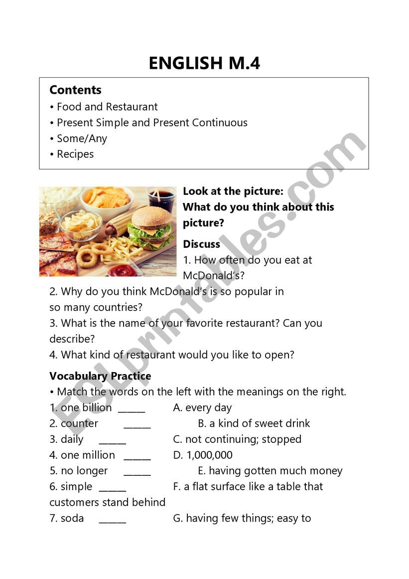M4 worksheet