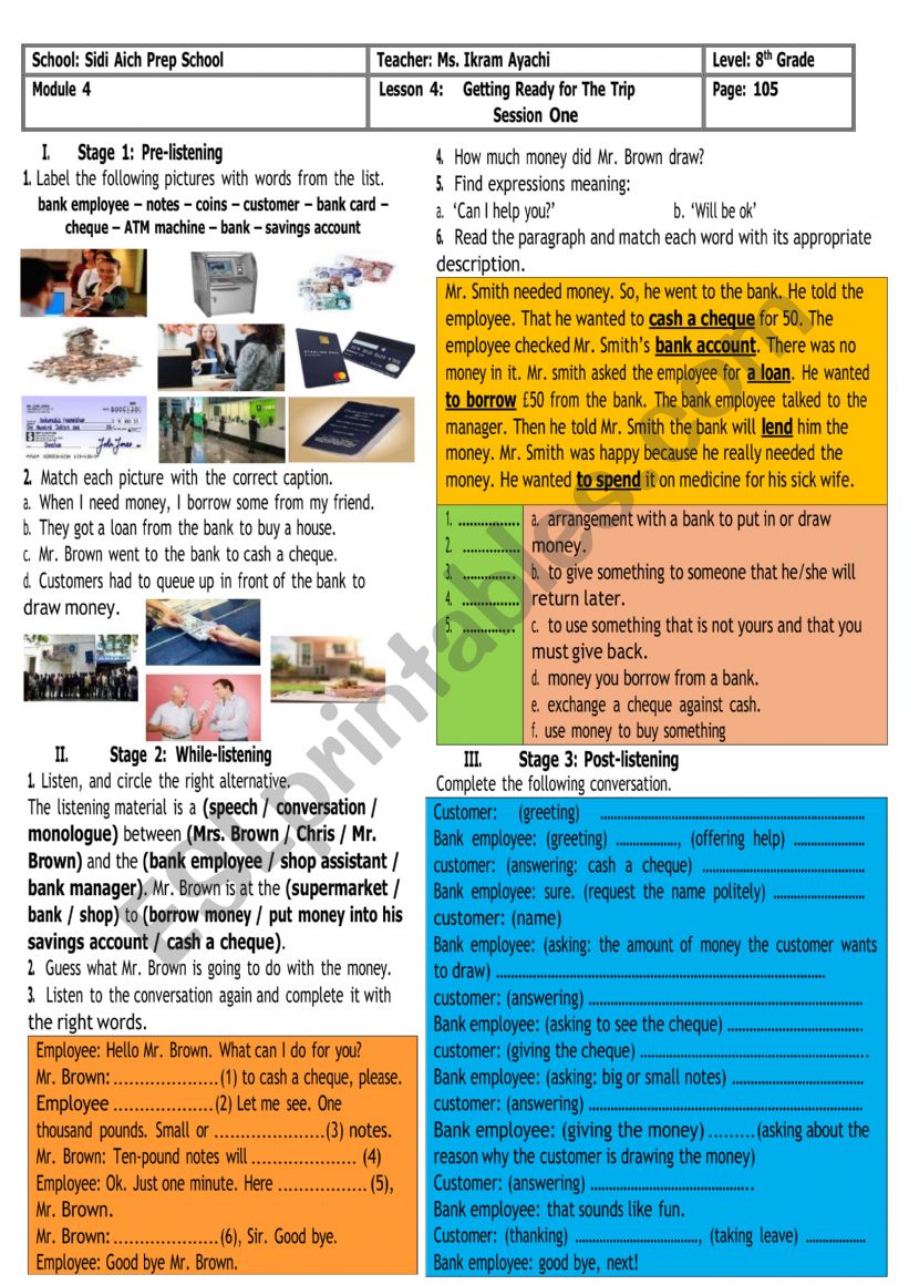 8th Grade - Module 4 - Lesson 4 - Getting Ready for The Trip + Group Session