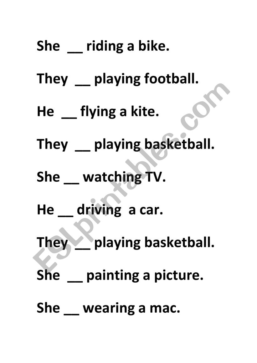 Present Continuous worksheet