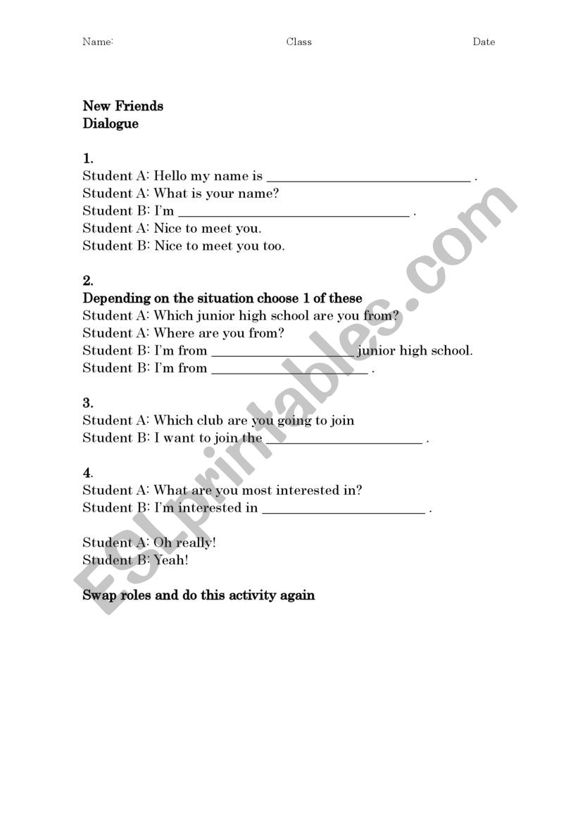 New Friend Introduction Key expressions